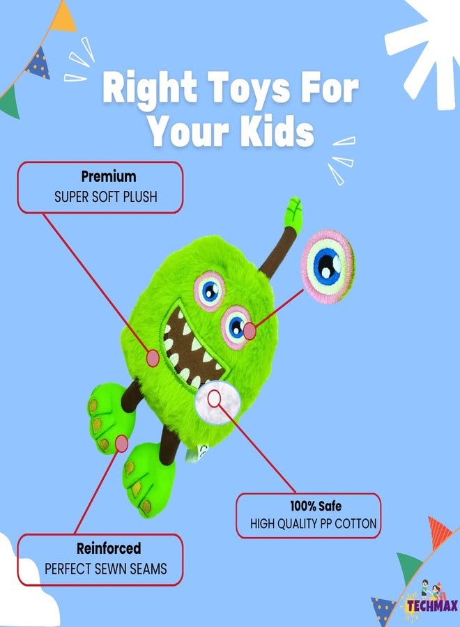 TechMax Solution Sound Plush Soft Cute Stuffed Animal Plush Doll Gift for Boys and Girls Halloween Christmas Thanksgiving Horror Stuffed Figure Doll for Kids and Adults (Green) - Image 3